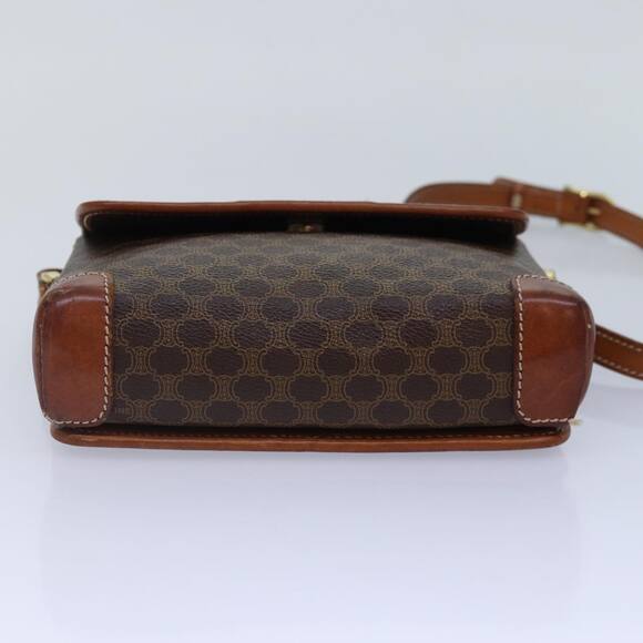 CELINE Macadam Canvas Shoulder Bag Pvc Leather Brown Gold - Picture 9 of 12